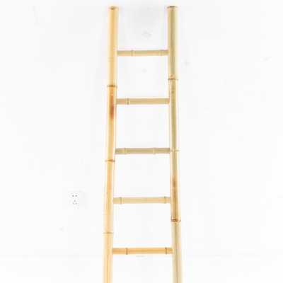 Tamanho personalizado Escada de loft de bambu Decorativa antiga Marrom Escada de bambus