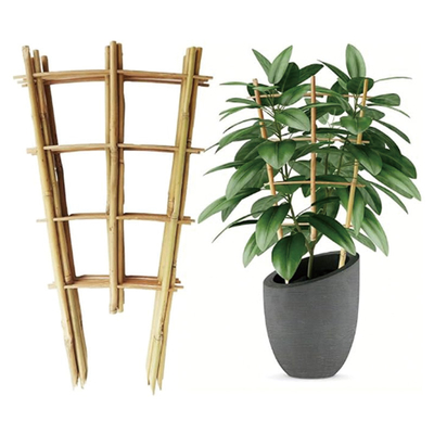 Fábrica de fornecimento direto de madeira de 24 polegadas de bambu U Trellis estacas de gancho para jardim