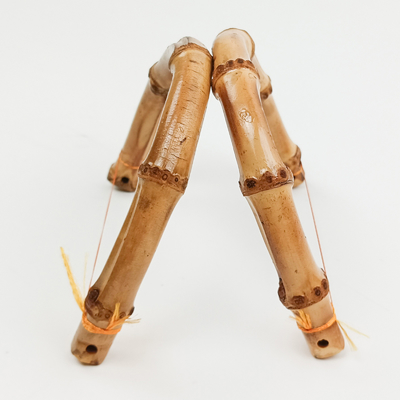 Bolsa de bambu redonda e semi-redonda com raiz de bambu para bolsa de mão de senhora