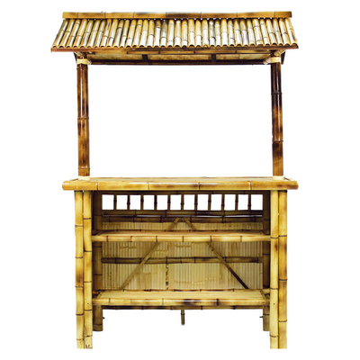 Bamboo Beach Tiki Bar com porta garrafas Cadeiras de bebidas de bambu com suporte de costas