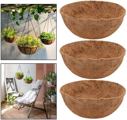 Cesto de plantação pendurado de coco com cabide Pot natural ecológico para jardim exterior interno