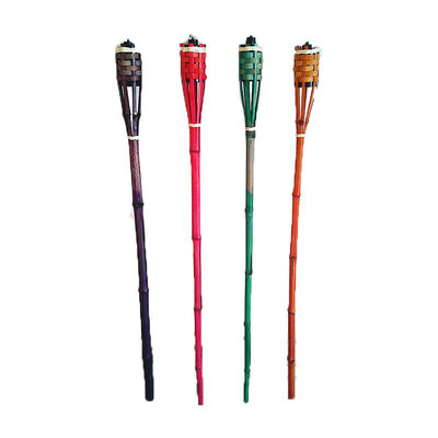 Tocha de bambu natural para acampamento ao ar livre, decoração de festa de jardim, tocha de fogo ecológica feita à mão