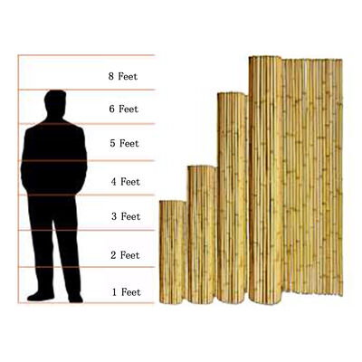 Rolo de cerca de bambu natural à prova d'água e durável para jardim e paisagismo