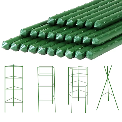 Estacas de Metal Revestidas de Plástico Estacas Verdes de Jardim para Suporte de Plantas Trepadeiras Paisagismo Cercas