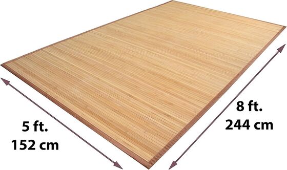 Tapete de piso de bambu feito à mão com mistura de poliéster durável e design tecido plano para sala de estar e entrada