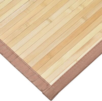 Tapete de piso de bambu feito à mão com mistura de poliéster durável e design tecido plano para sala de estar e entrada