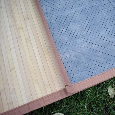 Tapete de piso de bambu feito à mão com mistura de poliéster durável e design tecido plano para sala de estar e entrada