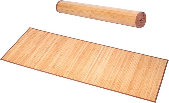 Tapete de piso de bambu feito à mão com mistura de poliéster durável e design tecido plano para sala de estar e entrada