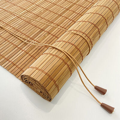Cortinas de rolo de bambu ecológicas naturais, persianas de estilo romano para decoração de privacidade interna e externa