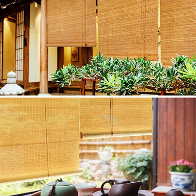 Cortinas de rolo de bambu ecológicas naturais, persianas de estilo romano para decoração de privacidade interna e externa