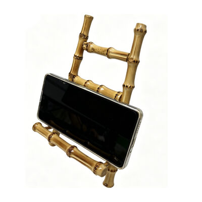 Suporte de bambu portátil e que economiza espaço com compatibilidade universal 3 em 1 e ângulos de visão ajustáveis ​​para telefone e tablet