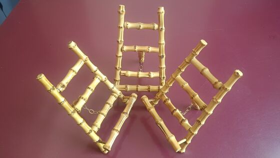 Suporte de bambu portátil e que economiza espaço com compatibilidade universal 3 em 1 e ângulos de visão ajustáveis ​​para telefone e tablet