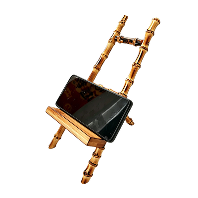 Suporte para Celular e Tablet de Bambu Natural Feito à Mão no Atacado de Fábrica, Acessório Artesanal de Bambu para Mesa e Decoração de Home Office